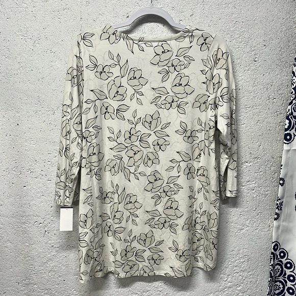 J Jill Luxe Supima A-Line Tunic Floral Print Relaxed Small - Picture 2 of 10
